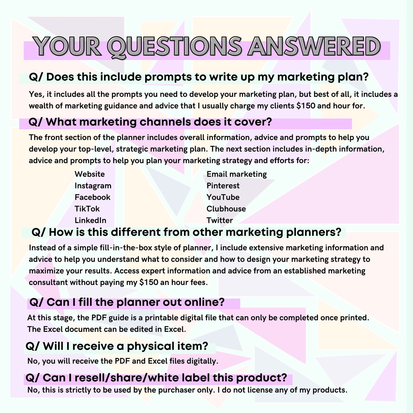 Ultimate Content Marketing Planner - A4 size - Instant download