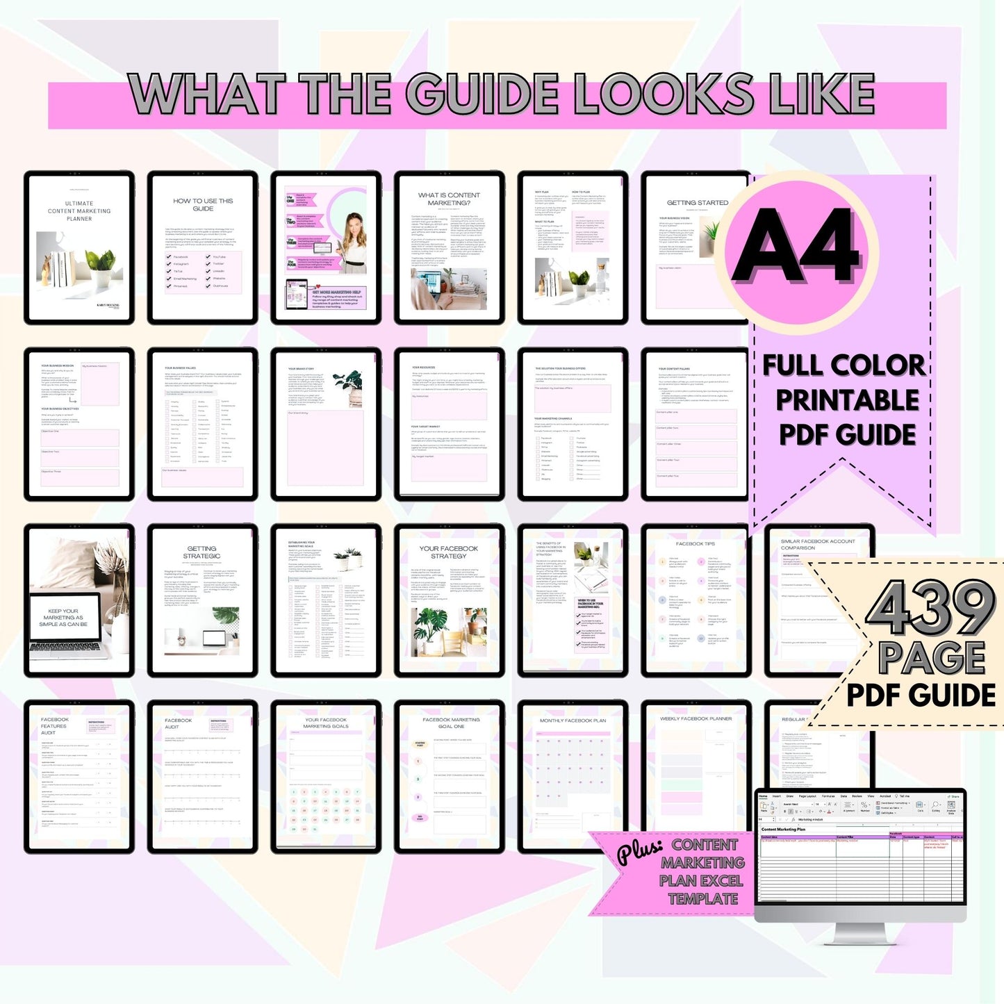 Ultimate Content Marketing Planner - A4 size - Instant download