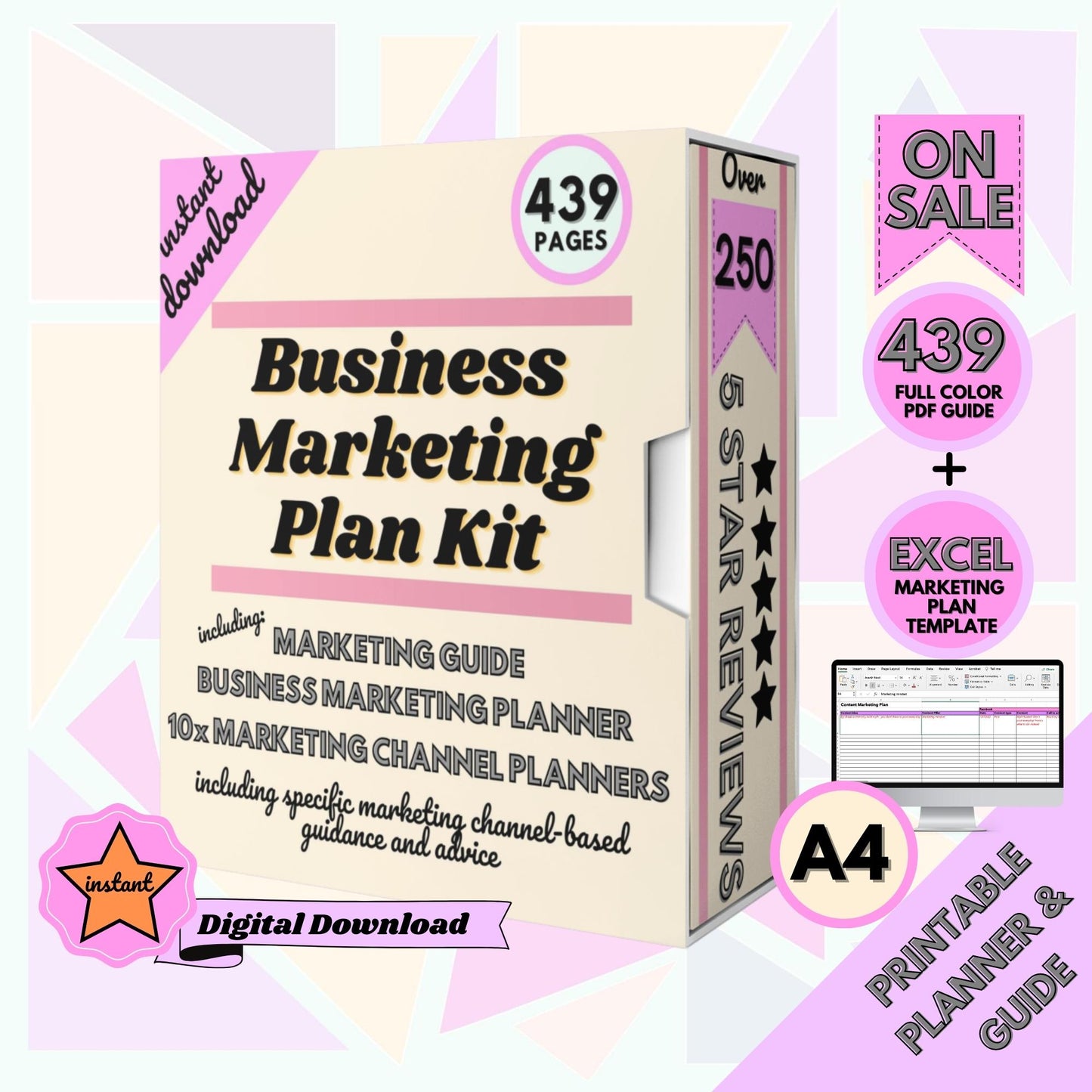 Ultimate Content Marketing Planner - A4 size - Instant download
