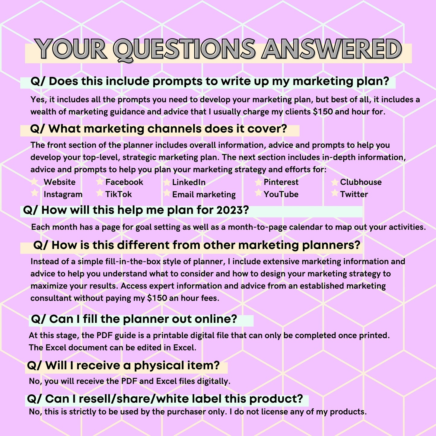 2023 Content Marketing Planner - US Letter size - Instant download