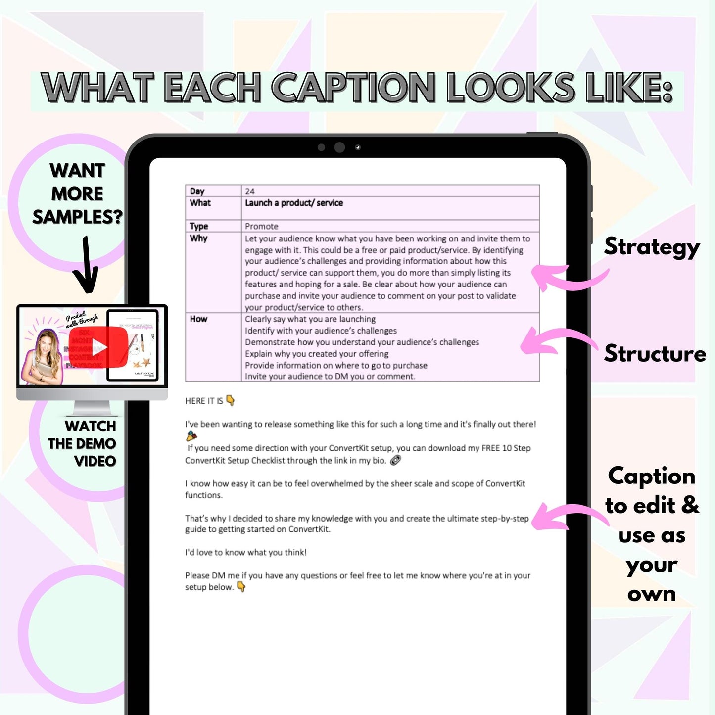 Six Month Instagram Content Kit - Instant download