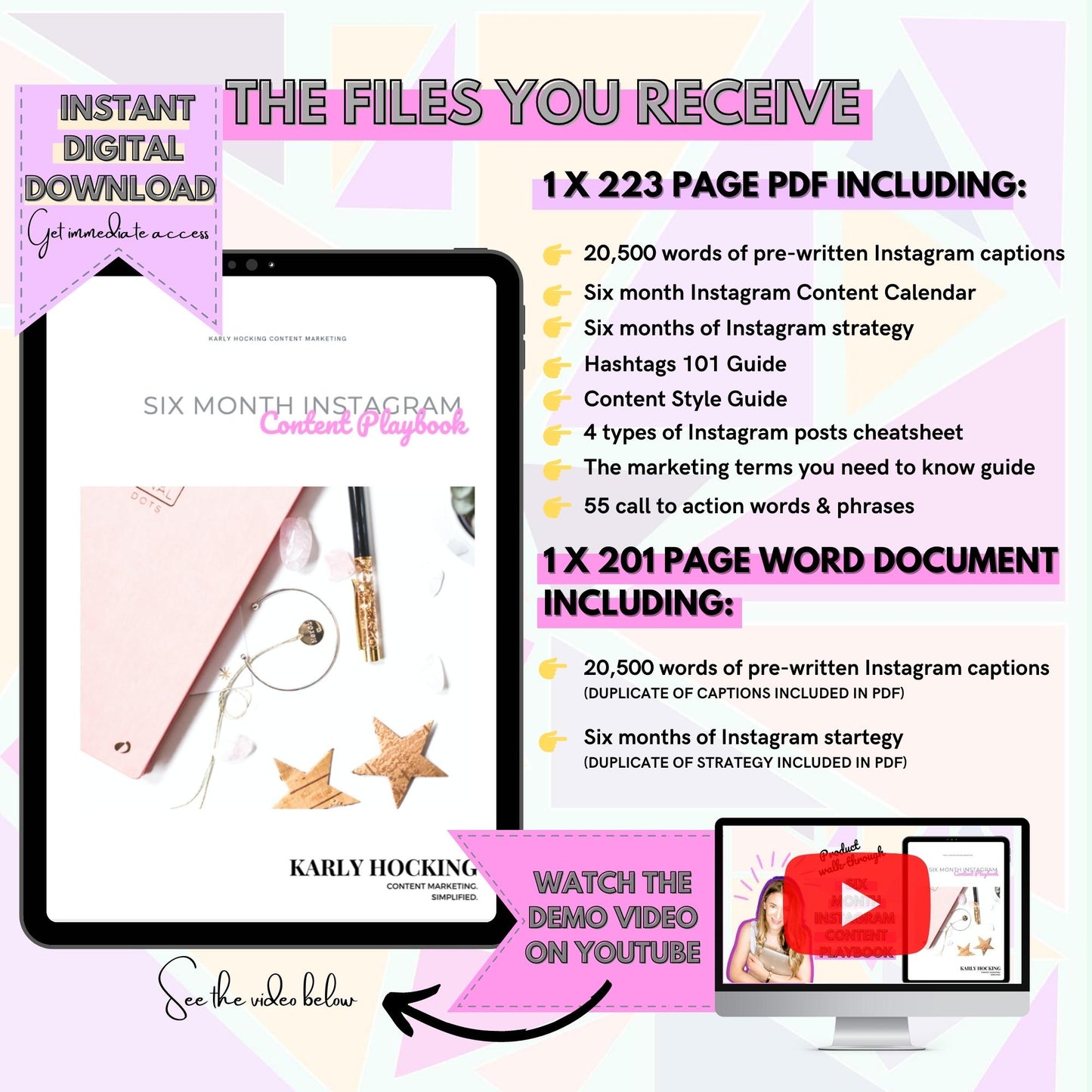 Six Month Instagram Content Kit - Instant download
