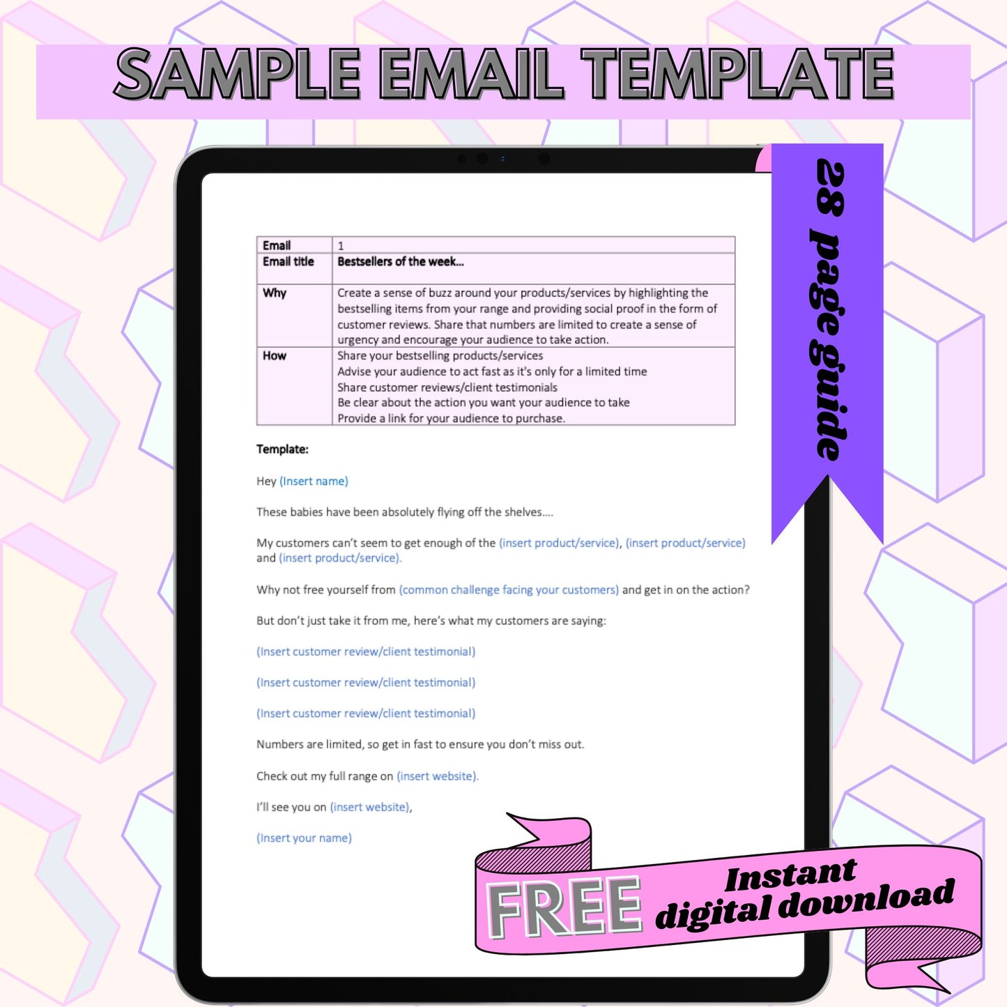 FREE Email Marketing Checklist & Templates - Instant download