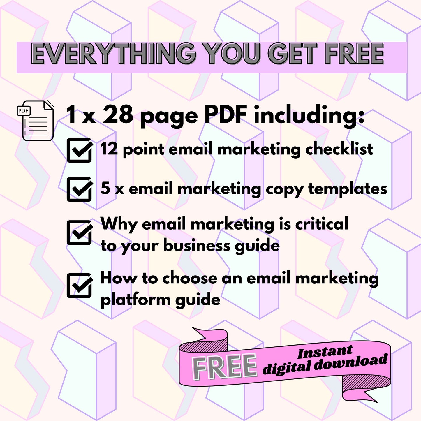 FREE Email Marketing Checklist & Templates - Instant download