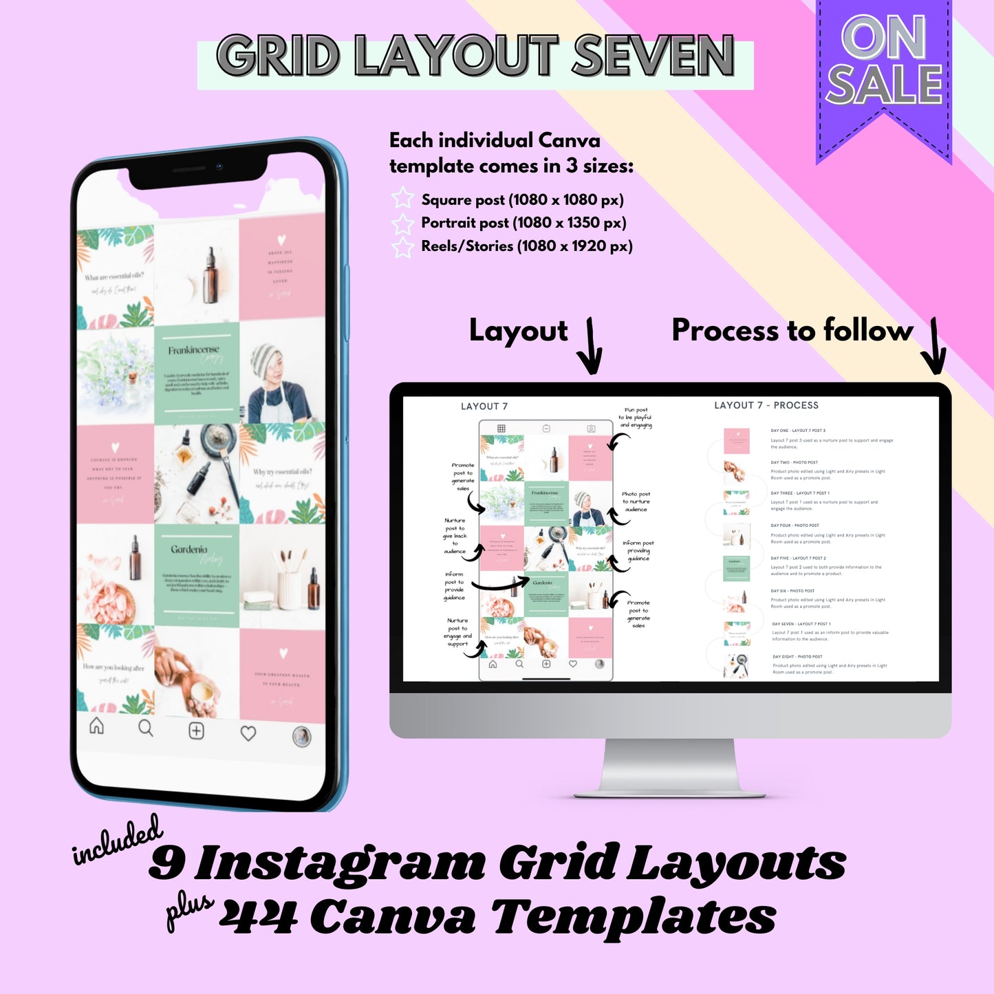 Instagram Grid Layout Guide - Instant download