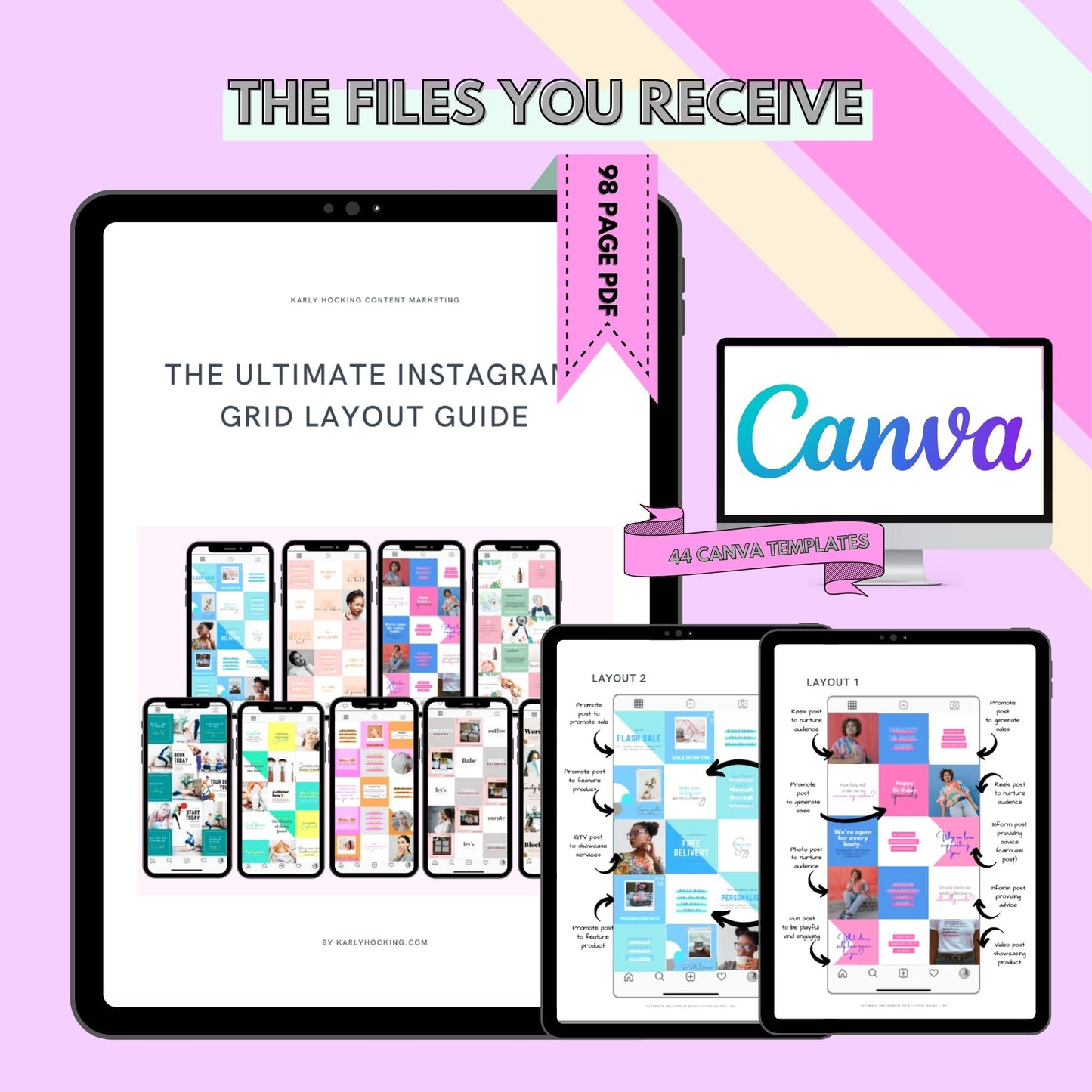 Instagram Grid Layout Guide - Instant download