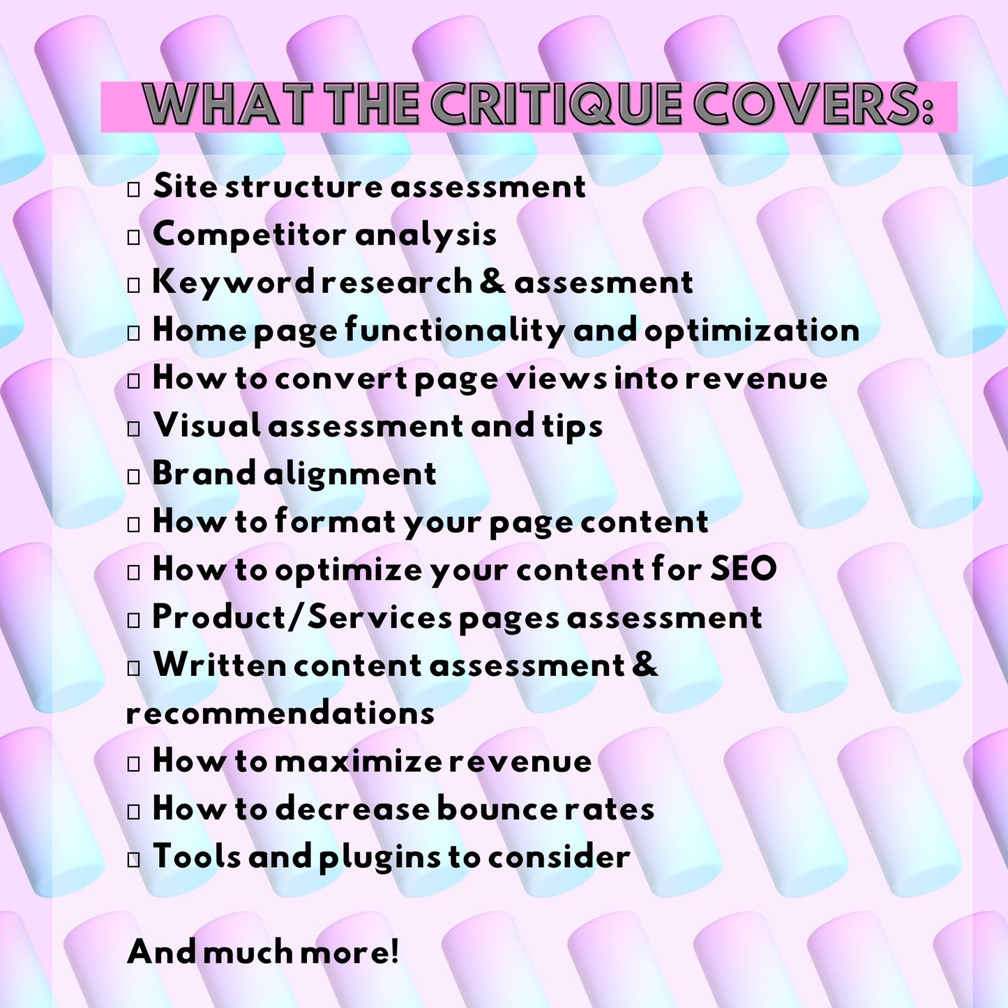 Website Content Critique - Instant download