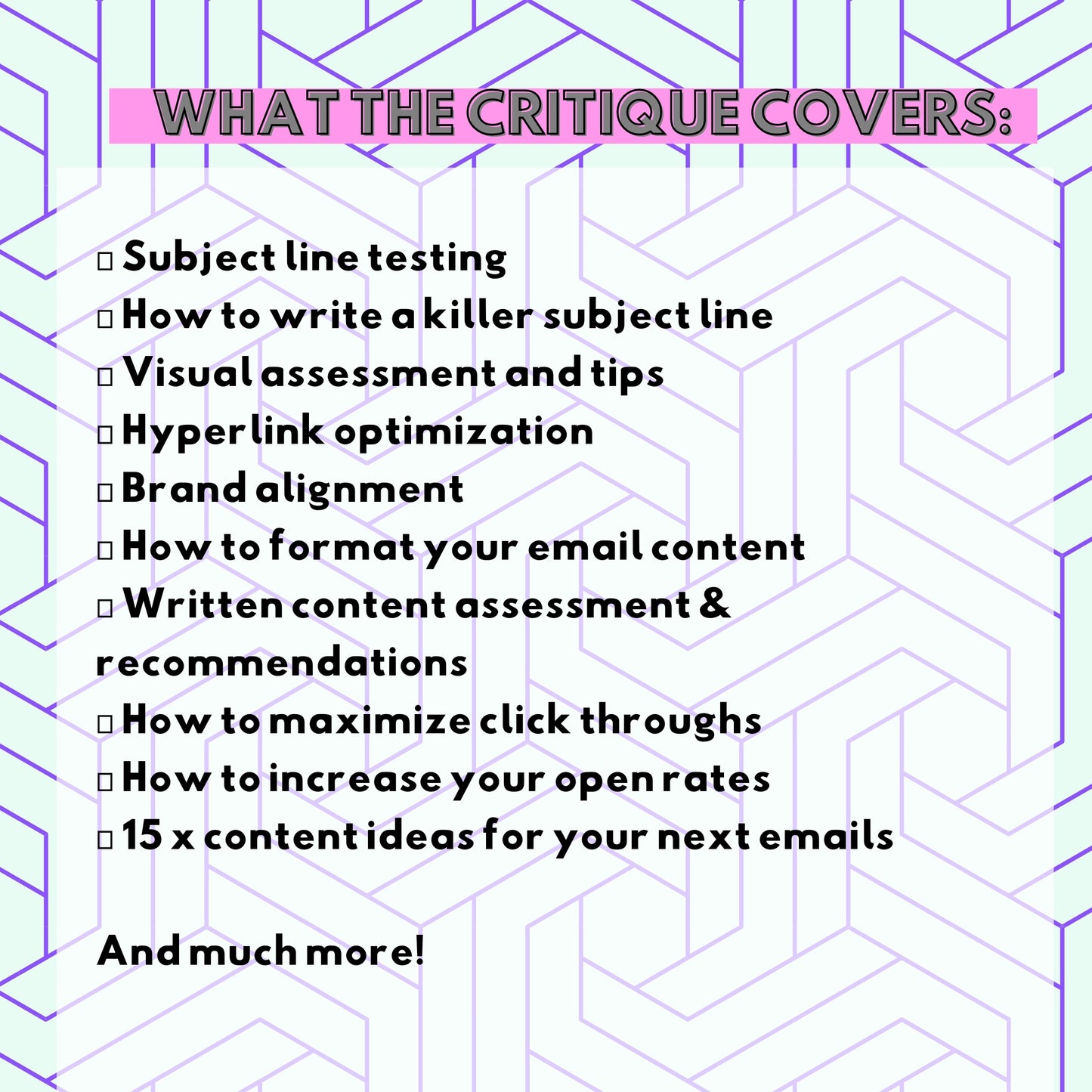 Email Marketing Content Critique - Instant download