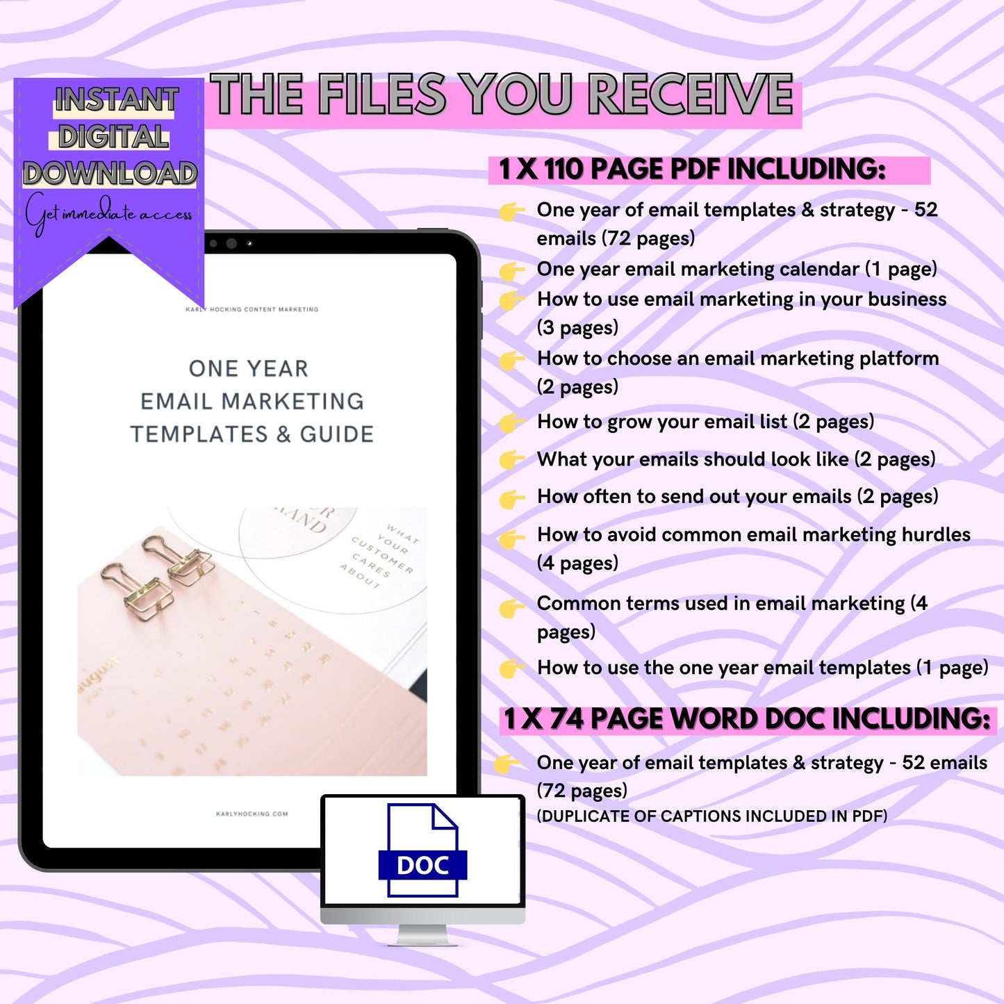 One Year Email Marketing Kit - Instant download