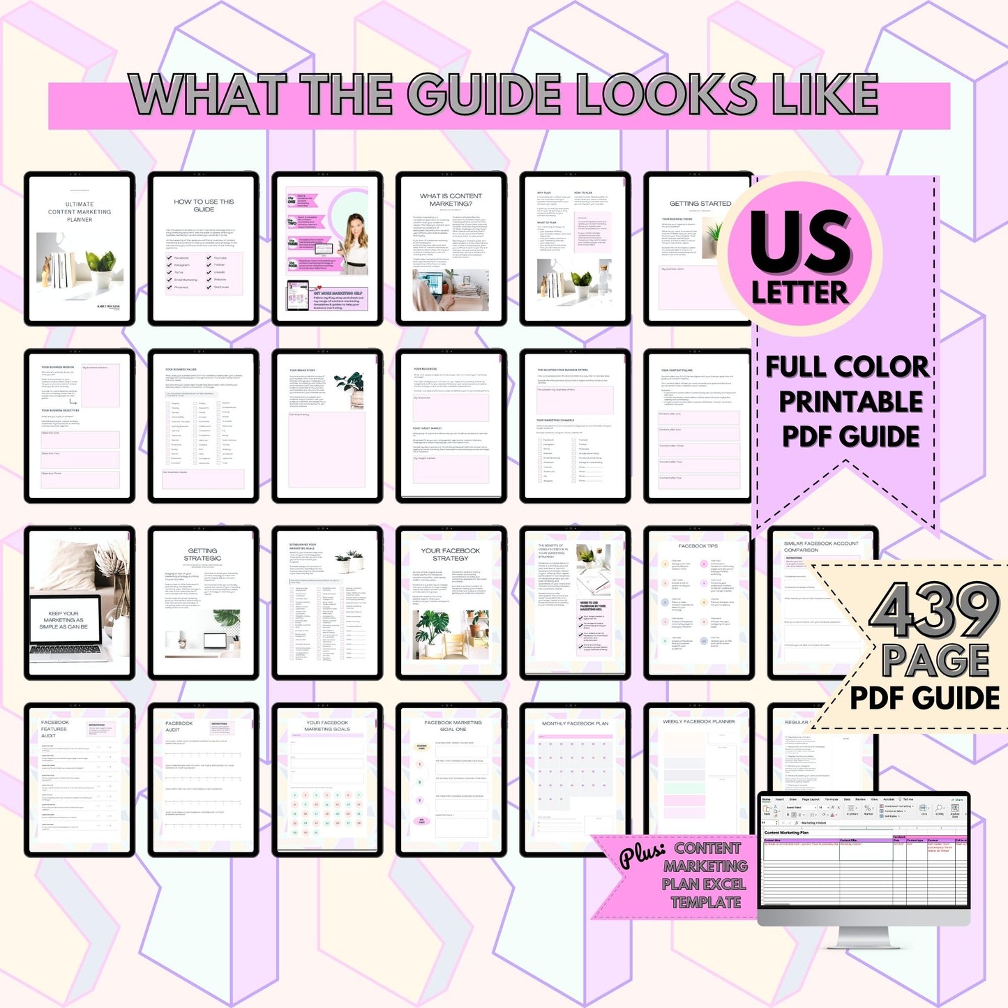 Ultimate Content Marketing Planner - US Letter size - Instant download