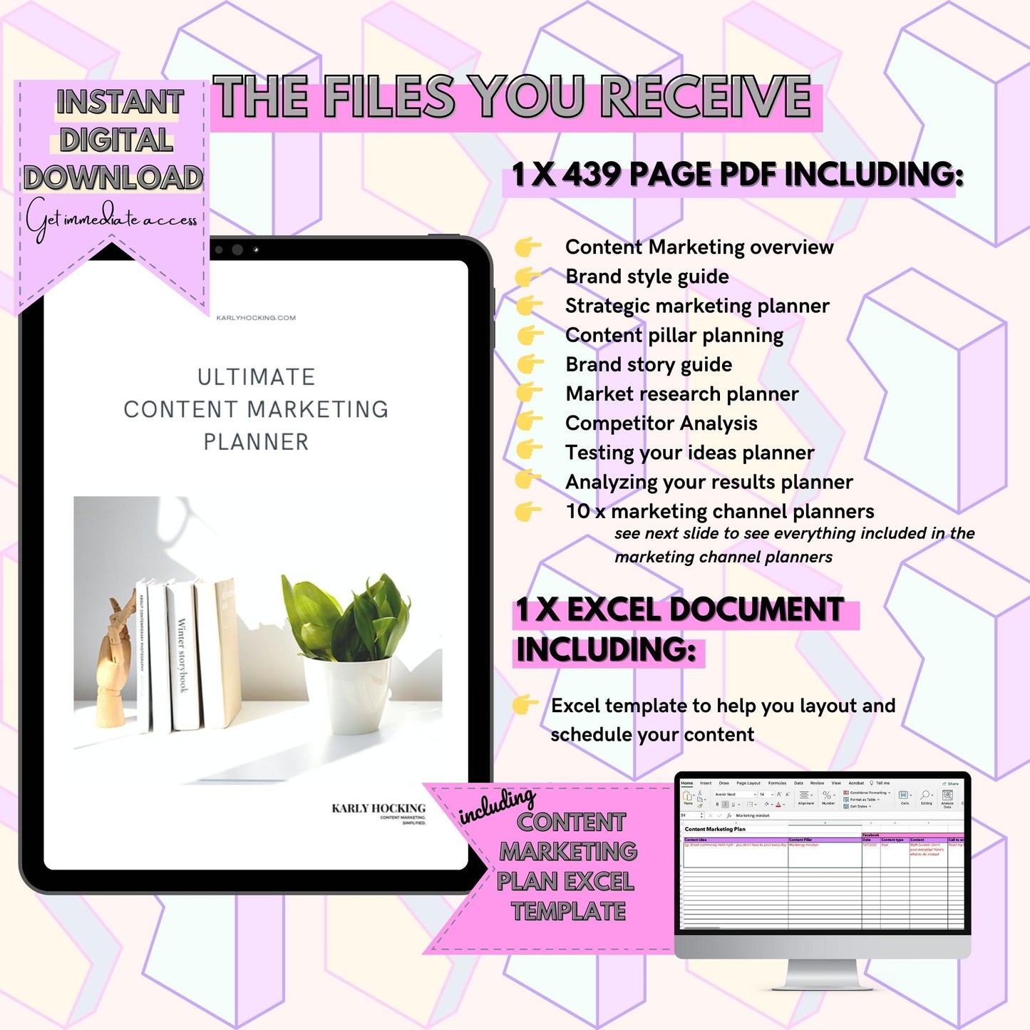 Ultimate Content Marketing Planner - US Letter size - Instant download