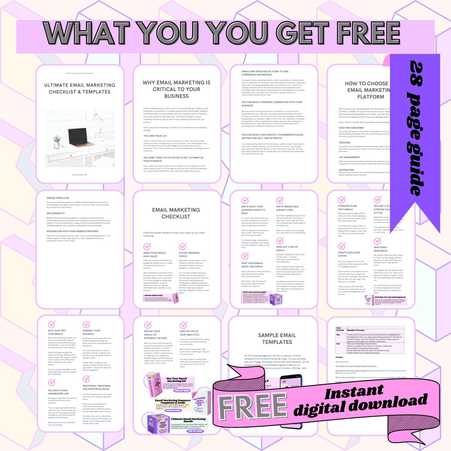 FREE Email Marketing Checklist & Templates - Instant download