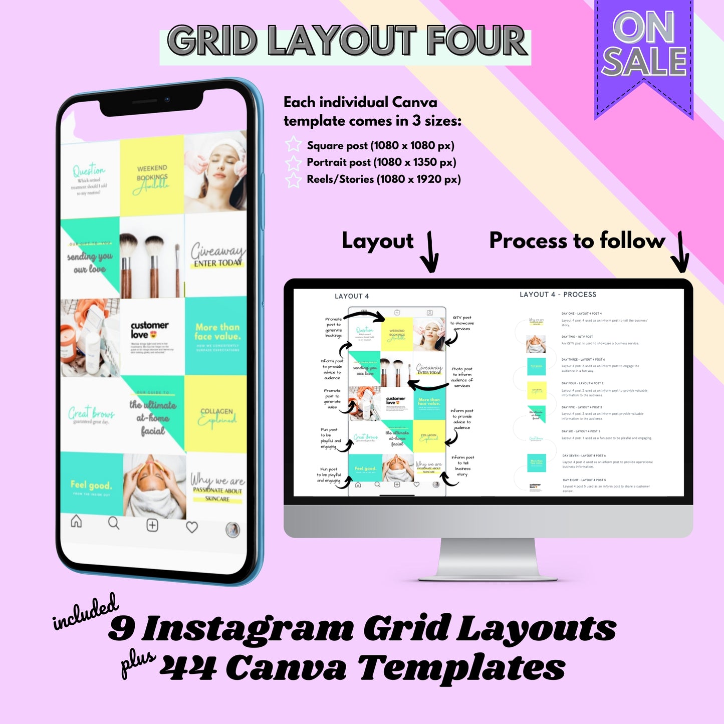 Instagram Grid Layout Guide - Instant download
